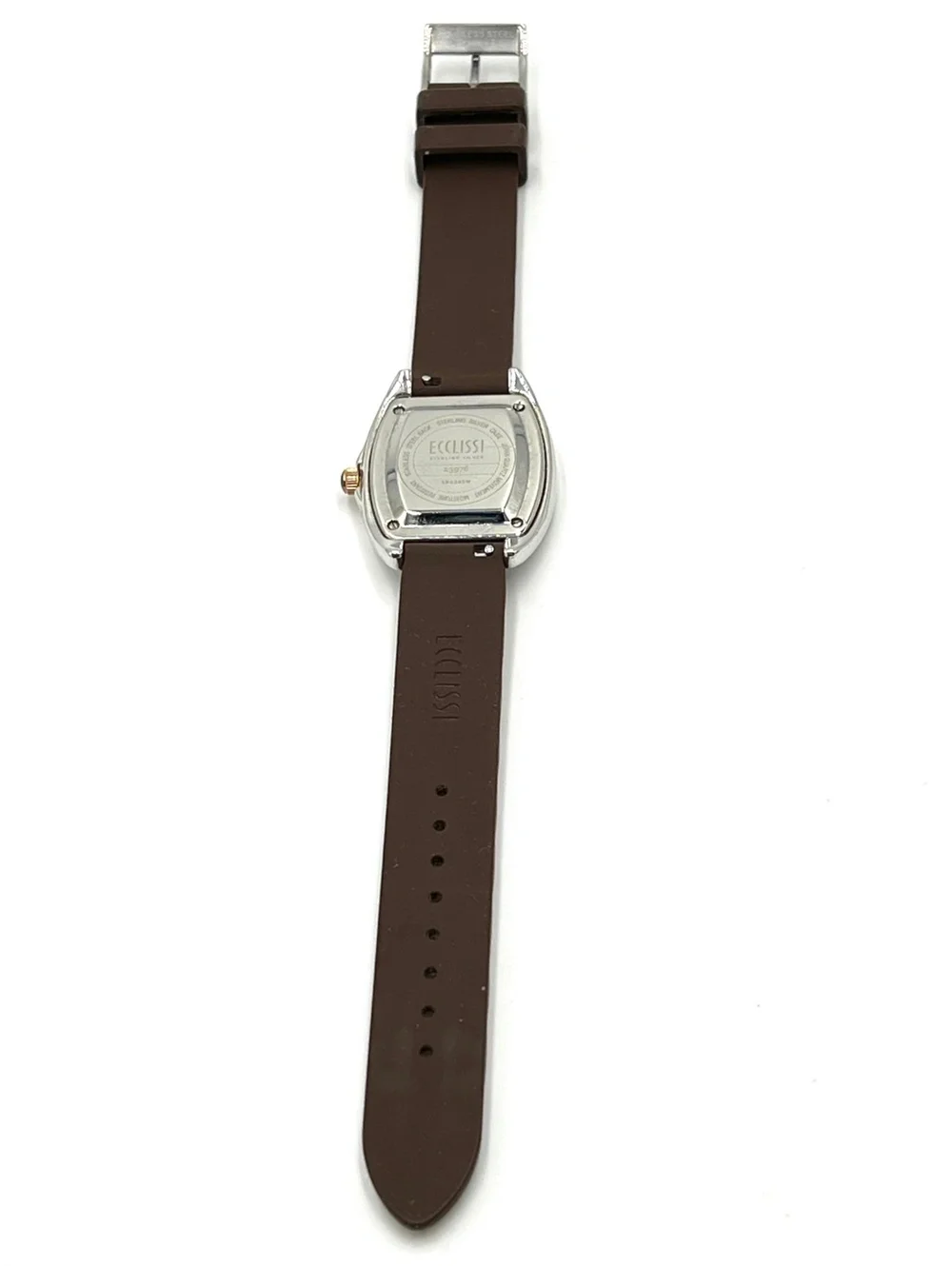 Ecclissi Sterling silver 23976 Chocolate Brown Rubber Band